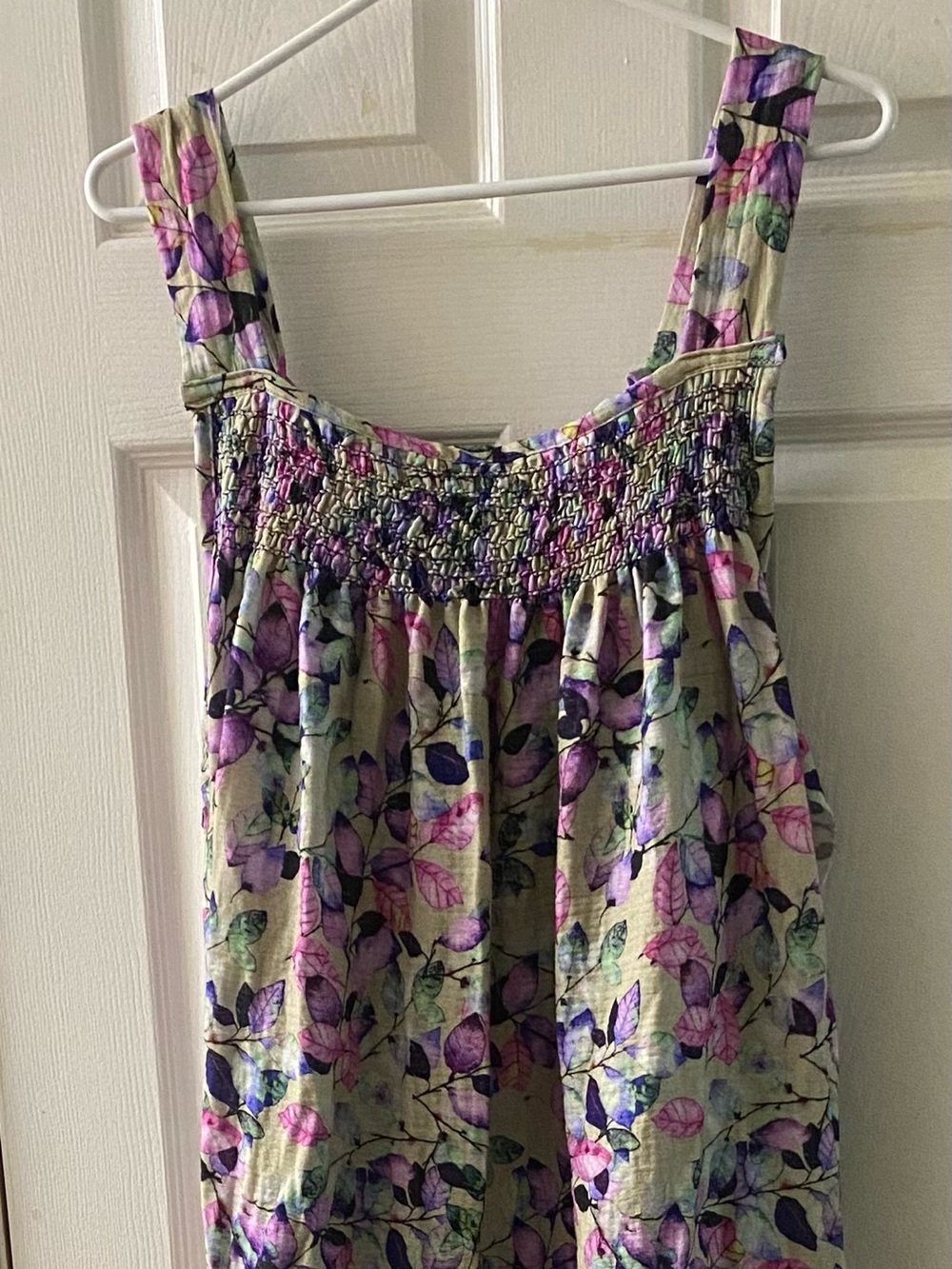 Floral Smocked Sundress - Purple and Green